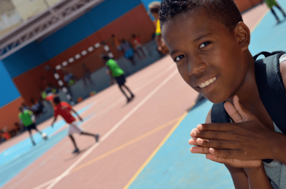 Tchi at Saturday football lessons
